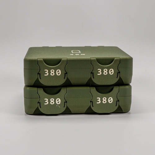 Customizable 380MM Ammo Box: 150 Round Storage, Organized Tray, Secure Latch