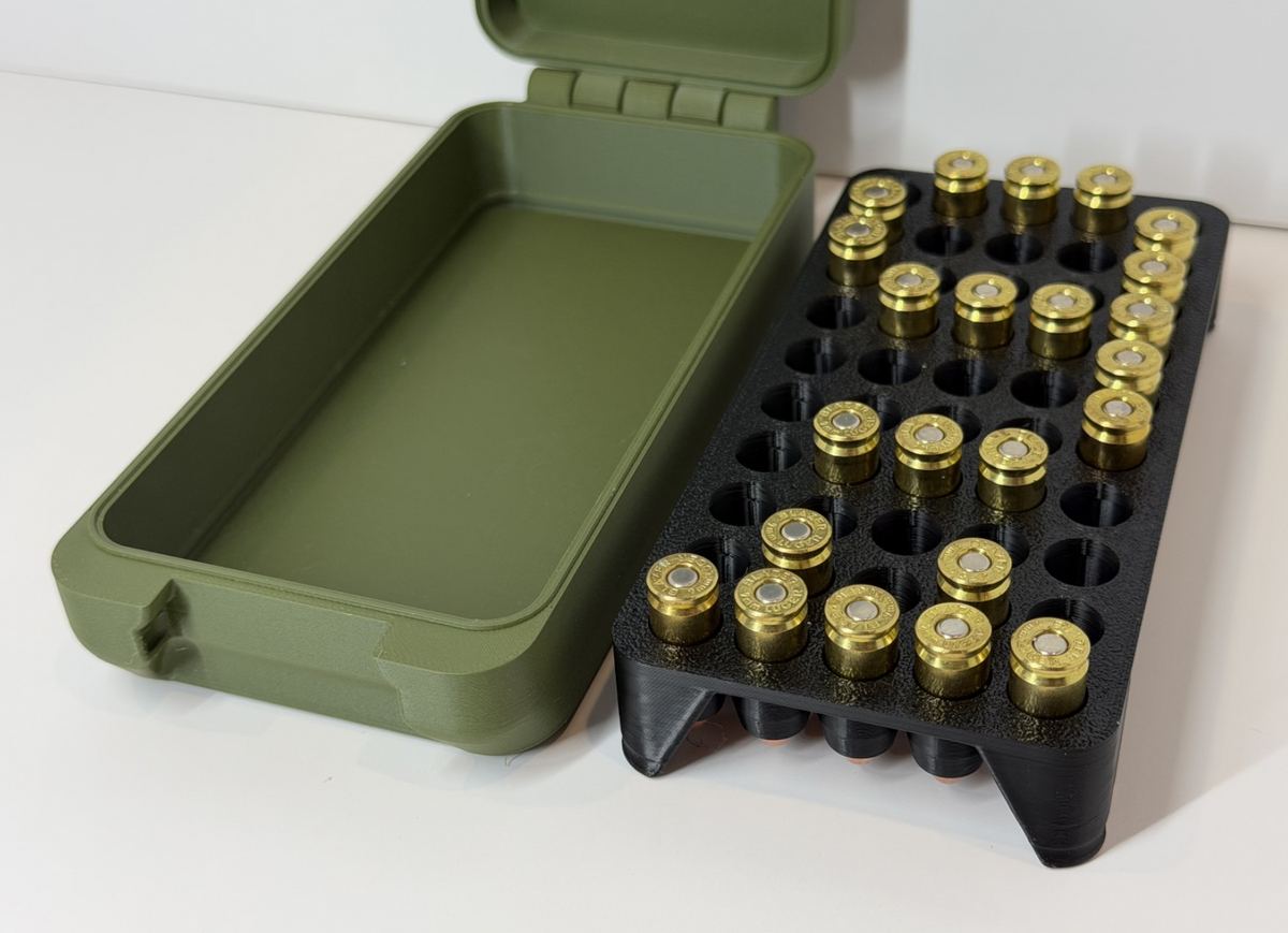 Customizable 9MM Ammo Box:  50-Round Capacity, Organized Storage