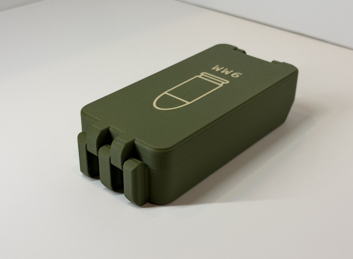 Customizable 9MM Ammo Box:  50-Round Capacity, Organized Storage